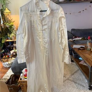 Elegant White Satin Nightgown